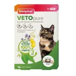 Beaphar VETOpure Chat Collier Répulsif Antiparasitaire Beige