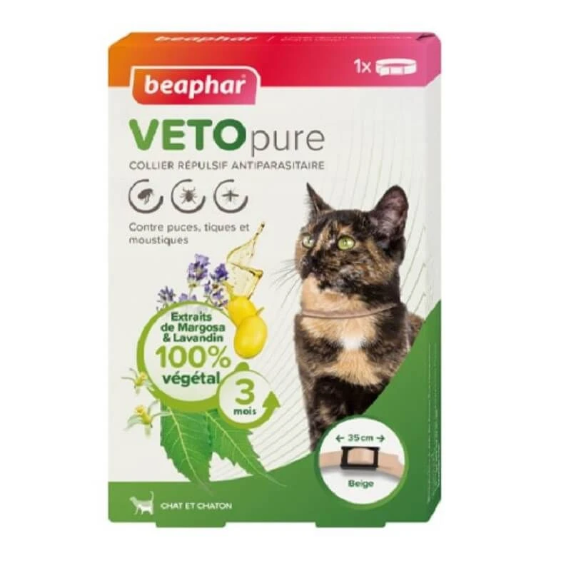 Beaphar VETOpure Chat Collier Répulsif Antiparasitaire Beige 3 Beaphar VETOpure Chat Collier Répulsif Antiparasitaire Beige