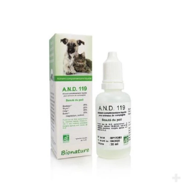 Bionature AND 119 Beauté Du Poil Chien Et Chat 30 Ml
