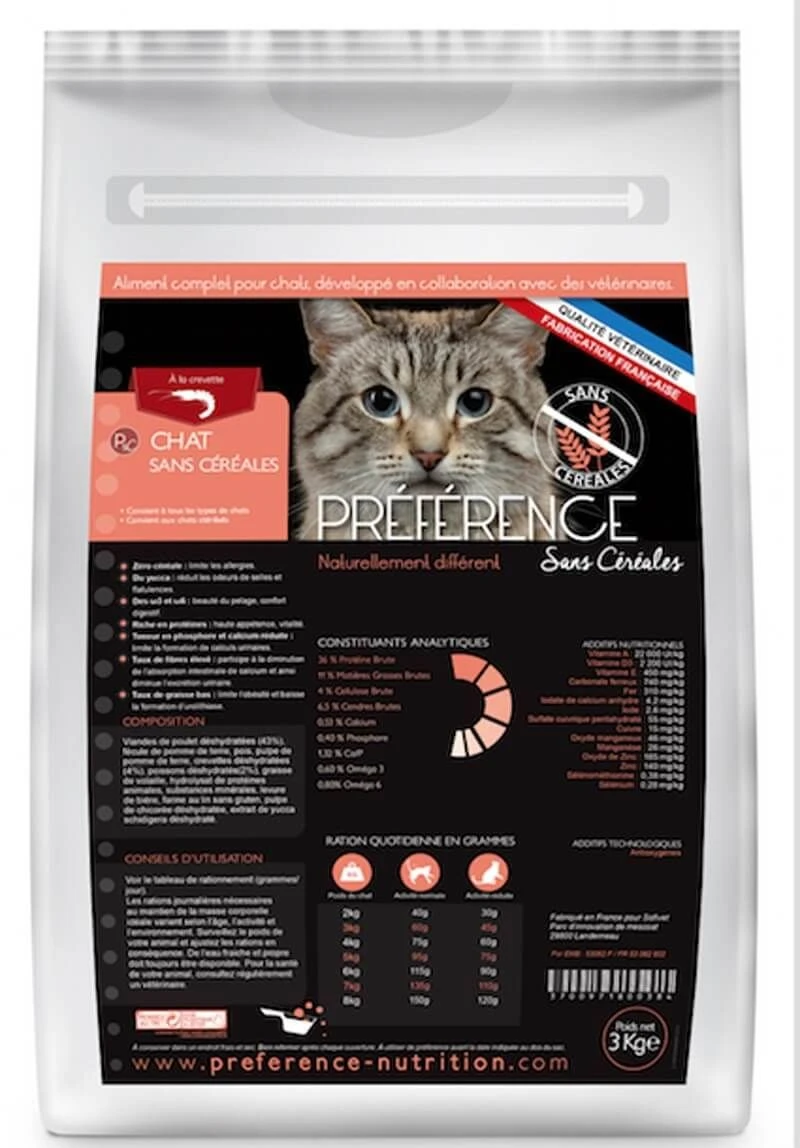 Préférence Croquettes Chat Sans Céréales 3 Kg 3 Préférence Croquettes Chat Sans Céréales 3 Kg