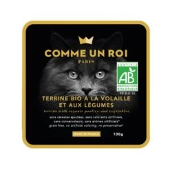 Comme Un Roi Chat Bio Volaille Légumes 16 X 100 G