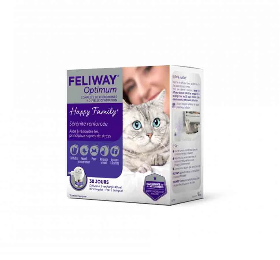 Feliway Optimum Diffuseur + Recharge 48 Ml (30 Jours) 3 Feliway Optimum Diffuseur + Recharge 48 Ml (30 Jours)