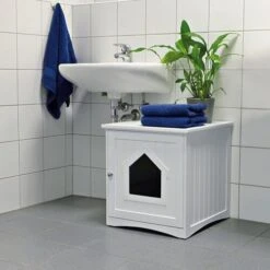 Trixie Cabane De Toilette Chat Blanc 49 × 51 × 51 Cm 6 Trixie Cabane De Toilette Chat Blanc 49 × 51 × 51 Cm -Boutique Trixie maison2