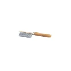 Peigne Manche En Bois Denture Métal Fine 17 Cm