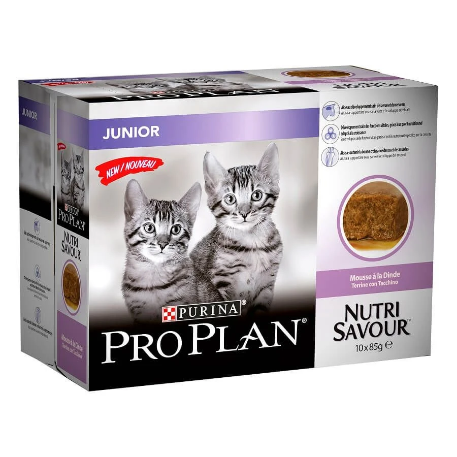Purina Proplan Chat Nutrisavour Junior Mousse Dinde 10 X 85 G