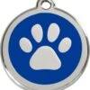 RedDingo Médaille D'identité "Patte" 20 Mm Bleu -Boutique Trixie reddingo me daille d identite patte bleu la compagnie des animaux