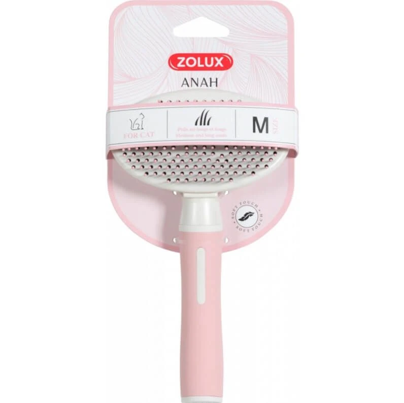 Zolux Anah Brosse Slicker Doux Rétractable Rose Chat 3 Zolux Anah Brosse Slicker Doux Rétractable Rose Chat